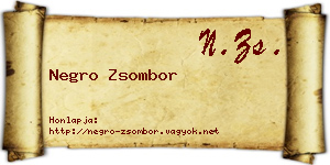 Negro Zsombor névjegykártya